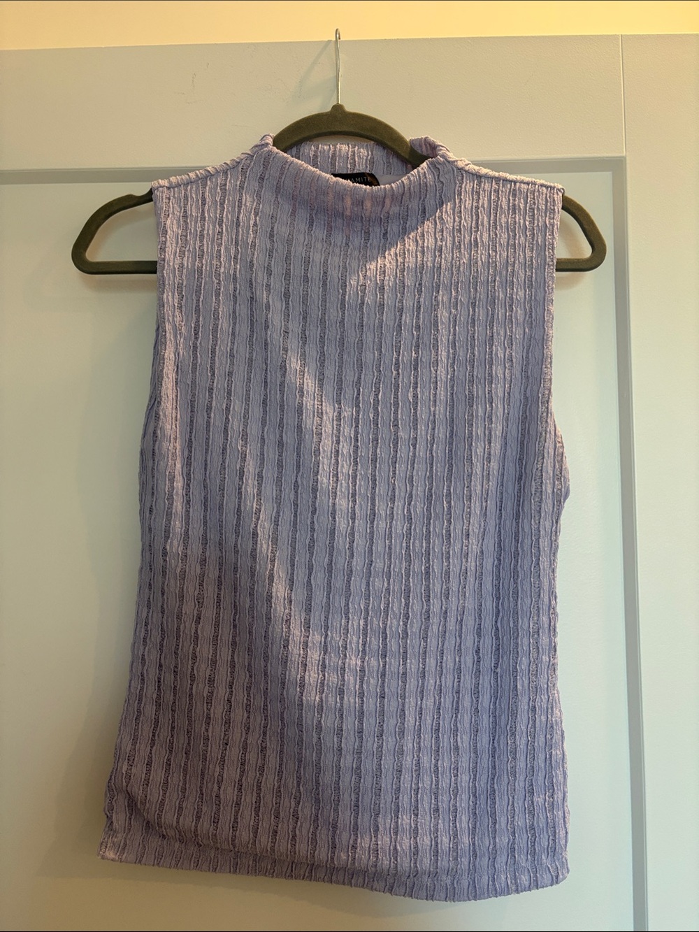 Dynamite Lavender Textured Mock Neck Tank
